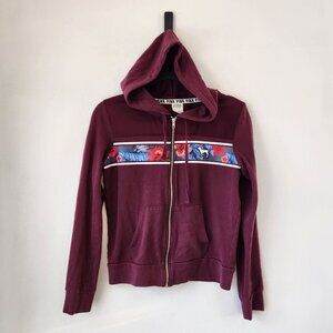 Victoria's Secret Pink Y2K Full-Zip Sweatshirt Hooded Jacket Purple Dog Logo S